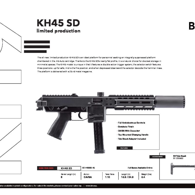 B&T KH45-SD Integrally Suppressed KH45SD LIMITED RUN